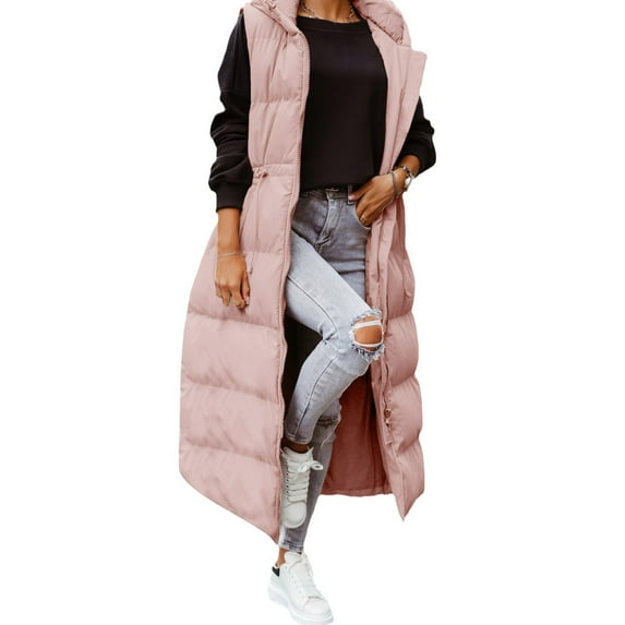 AOOCHASLIY Ladies Coat Clothes Women's Outerwear Down Cotton Mid-length Padded Long Sleeve Hooded Stand Cotton-padded Collar Coats