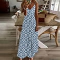 thumbnail image 1 of AOOCHASLIY Ladies Dress Bohemian All-over Prints Sunresses Long Dresses Sleeveless Split Maxi Beach V Neck Dress, 1 of 5