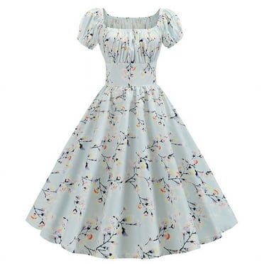 AOOCHASLIY Ladies Dress Clearance Women's Short Sleeve Hot Explosion Neck Bubble Rubber Bandage Pleated Slim Printed Dresses