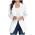 thumbnail image 1 of AOOCHASLIY Ladies Fall Blouse Clearance Women Casual Lightweight Blazer Open Front Lapel Long Sleeve Jacket Suits Work Office Jackets Blazer For Daily;Work, 1 of 1