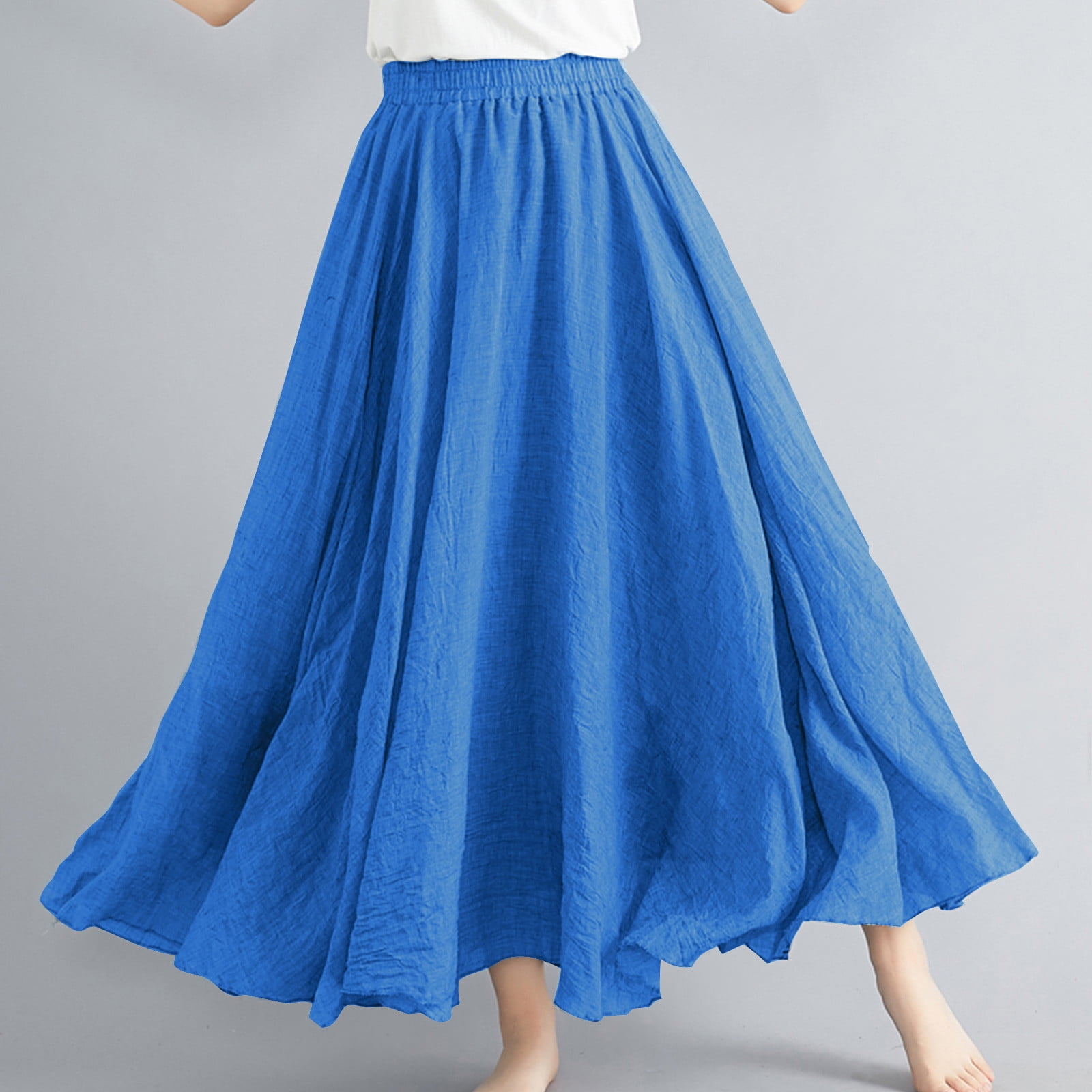 Gradient color halter neck pleated fashion long skirt ladies beach holiday dress