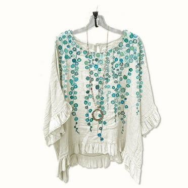 AOOCHASLIY Ladies Tops Clearance Women Summer Casual Loose Round Neck Short Sleeve Flower Printing Shirt Tops