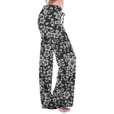 AOOCHASLIY Long Pants Clearance Women's High Waist Print Pants Wide Leg Pants Casual Loose+Pocket