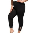 thumbnail image 1 of AOOCHASLIY Long Pants Clearance Women's Solid Low Waisted Casual Leggings with Hollowed Out Petals Yoga Fitness Elastic Pants, 1 of 4