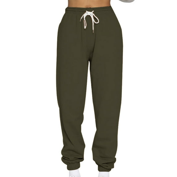 AOOCHASLIY Long Pants Clothes Womens Casual Loose Sports Sweatpants Ankle Banded Trousers Solid Fleece Pants