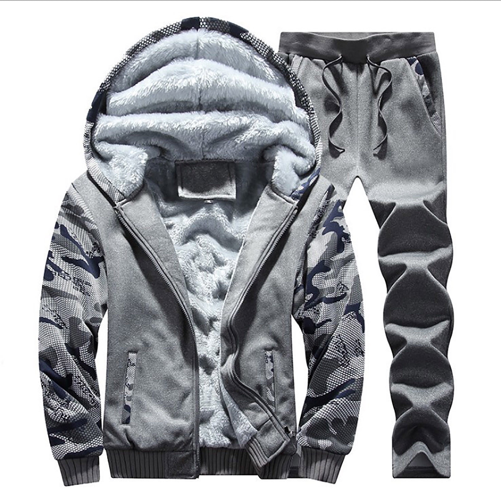 AOOCHASLIY Mens Sweat Suits Sets Clearance Jogging Suits Camouflage ...