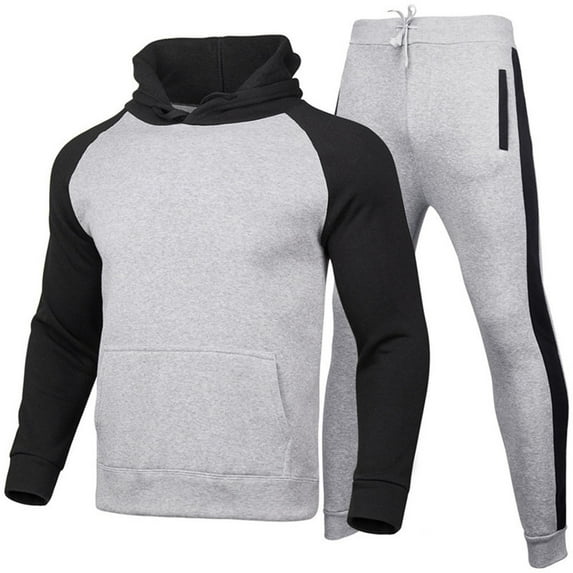 AOOCHASLIY Mens Sweat Suits Sets Jogging Suits Long Sleeve Jogging Sports Set Casual Comfortable Pockets Plus Velve Hoodies