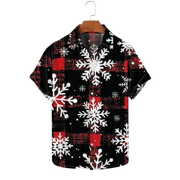 AOOCHASLIY Mens T-shirts Short Sleeve Men Hawaiian Short Sleeve Beach Shirt Printed Summer Casual Button Down Shirts