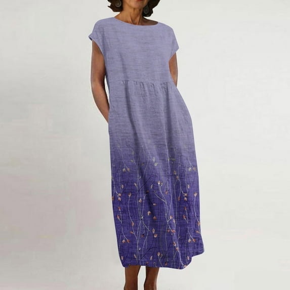 AOOCHASLIY Miss Dress Fall Clearance Women 2023 Summer Cotton Linen Boho Dress Casual Fashion Sleeveless Dress Vacation Wear