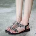 thumbnail image 1 of AOOCHASLIY Sandals Bohemian Women Flats Wedge Heel Open Toe Comfortable Shoes Roman Sandals, 1 of 5