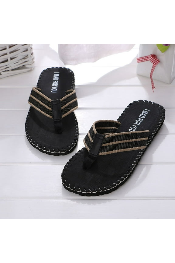 Sandals Mens Flip Flops Arch Support Comfortable Waterproof Open Toe Summer Beach Leather Thong Sandals Cushion Slip on Slippers