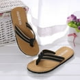 thumbnail image 1 of AOOCHASLIY Sandals Mens Flip Flops Arch Support Comfortable Waterproof Open Toe Summer Beach Leather Thong Sandals Cushion Slip on Slippers, 1 of 5