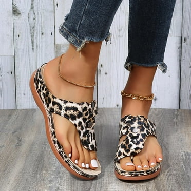 AOOCHASLIY Sandals Summer Comfortable Wedge Slippers Women Wear Thick Bottom Casual Beach Sandals