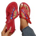 thumbnail image 1 of AOOCHASLIY Sandals Summer Flat Slide Sandals For Womens Butterfly Platform Low Heel Comfy Nonslip Casual Beach Sandals, 1 of 5