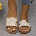thumbnail image 1 of AOOCHASLIY Sandals Summer Plus-size Solid Flat Flat With Open-toed Beach Slippers, 1 of 5
