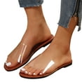 thumbnail image 1 of AOOCHASLIY Sandals Women Sandals Beach Open Toe Flat Slippers Transparent Fashion Colorful Chain Clear Slide Flip Flops Slip on Outdoor Beach, 1 of 5