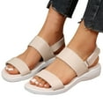 thumbnail image 1 of AOOCHASLIY Sandals Women's Double Delt Sports Sandals Sports Summer Glamour Black Leather Leisure Adhesive Sandals, 1 of 5