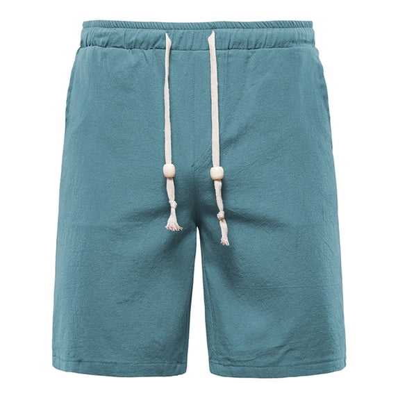AOOCHASLIY Shorts Men Clothes Fashion Plus-Size Man Solid Elastic Waist Loose Pockets Bandage Short Pants