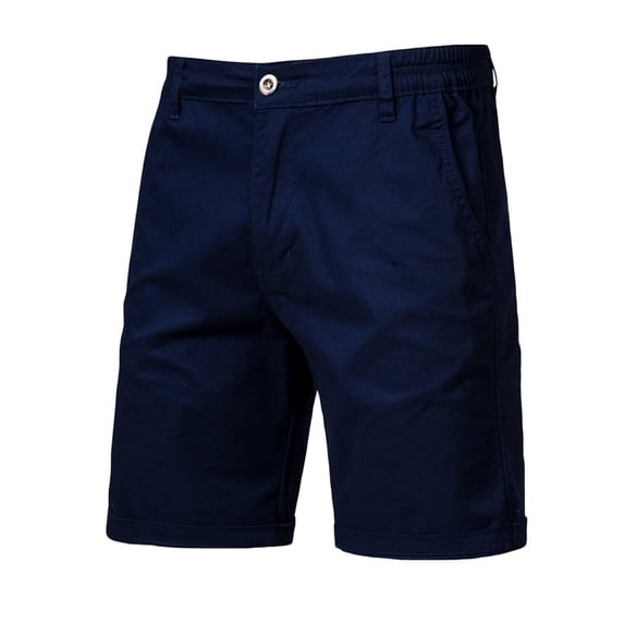 AOOCHASLIY Shorts Men Clothes Men Casual Solid Zip-fly Straight-leg Knee Length Button Mid Waist Cargo Pants