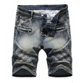 thumbnail image 1 of AOOCHASLIY Shorts Men Clearance Men's High-end Ripped Personality Camouflage Stitching Trend Denim Shorts, 1 of 8