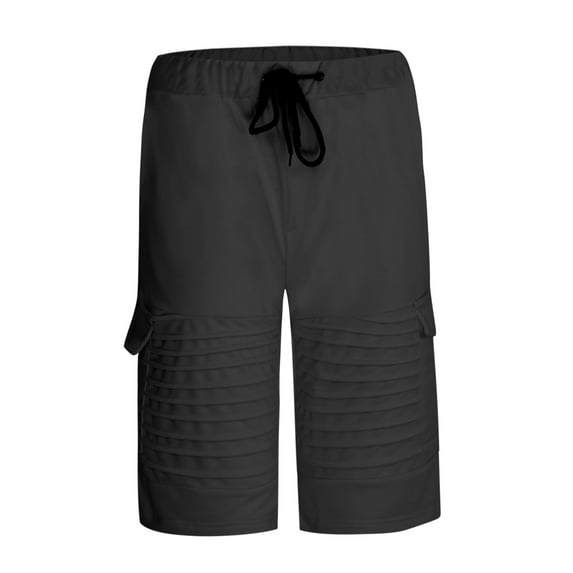 AOOCHASLIY Shorts Men Clothes Men's Pleated Soft Solid Color Fitness Sports Five-point Shorts