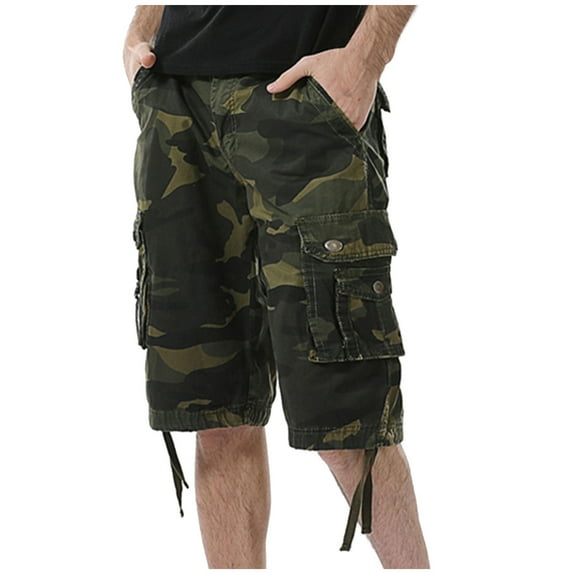 AOOCHASLIY Shorts Men Clearance Men's Shorts Multi Pocket Cargo Pants Loose Casual Pants Straight Leg Pants