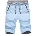 thumbnail image 1 of AOOCHASLIY Shorts Men Clearance Mens Casual Comfortable Workout Shorts Drawstring Zipper Pockets Elastic Shorts, 1 of 7