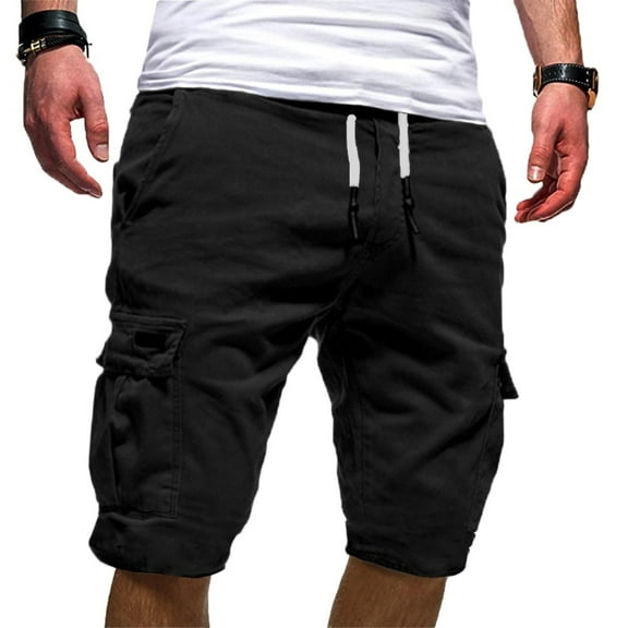 AOOCHASLIY Shorts Men Clearance Men's Plus Size Cargo Shorts Multi-Pockets Relaxed Summer Beach Shorts Pants