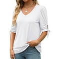 thumbnail image 1 of AOOCHASLIY Spring Saving Women Casual Sleeveless Round Neck Solid Blouse Pullover Tank Tops Shirt, 1 of 5