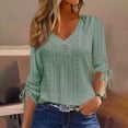thumbnail image 1 of AOOCHASLIY Christmas Tops Womens Buttons Long Sleeve V-Neck Casual Blouse Button Tops, 1 of 5