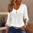 thumbnail image 1 of AOOCHASLIY Spring Saving Womens Buttons Long Sleeve V-Neck Casual Blouse Button Tops, 1 of 5
