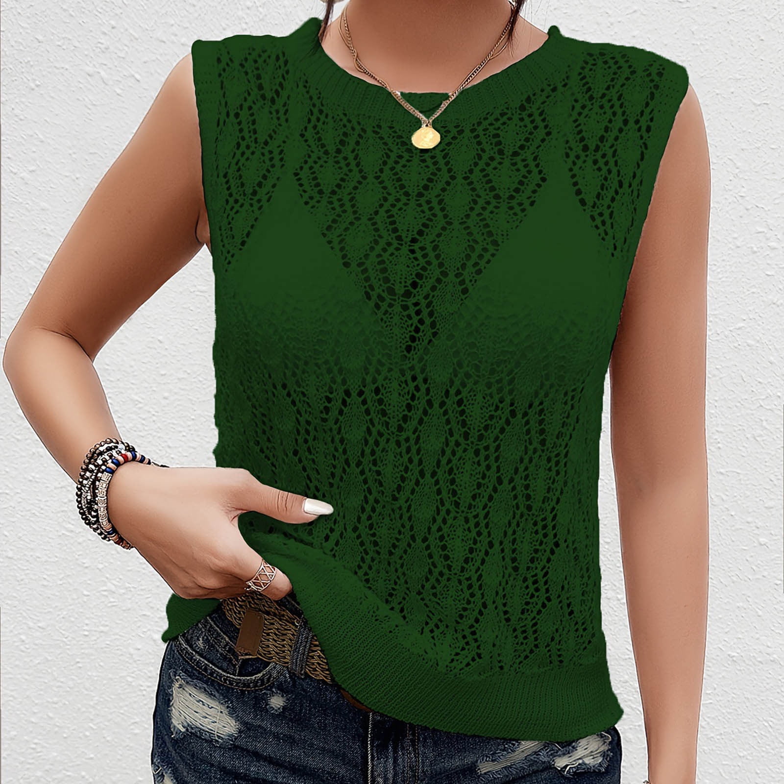 Sleeveless Knitwear Top
