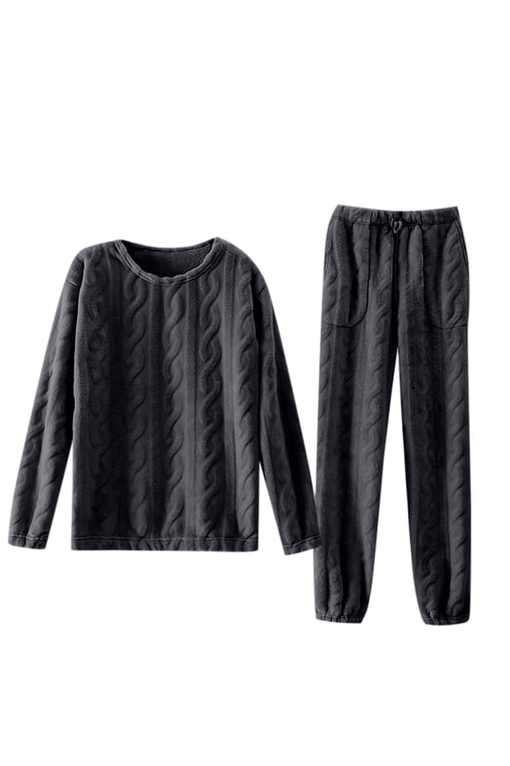 Suits for Women Fashion Flannel Thickened Plus Velvet Homewear Pajama Pants Sets