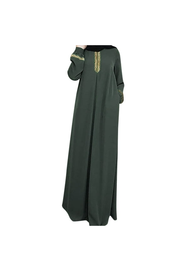 Summer Dresses for Women Clothes Women Plus Size Print Abaya Jilbab Muslim Maxi Dress Casual Kaftan Long Dress