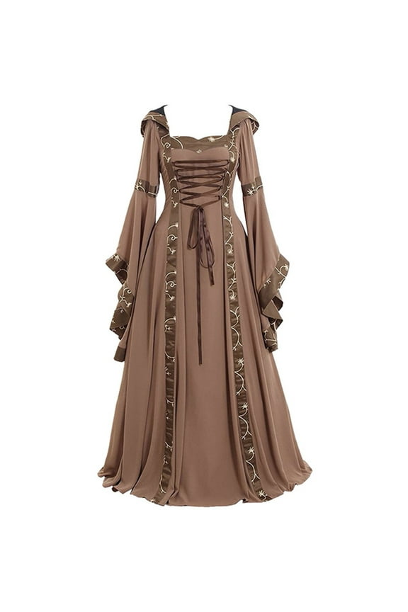 Summer Dresses for Women Clothes Women's Vintage Celtic Medieval Floor Length Renaissance Gothic Cosplay Dress for Home Casual Work Play