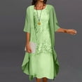 thumbnail image 1 of AOOCHASLIY Sun Dresses for Women Clothess Women Casual Floral Print Round Neck Sleeveles Dress Solid Chiffon Two-Piece Set, 1 of 5
