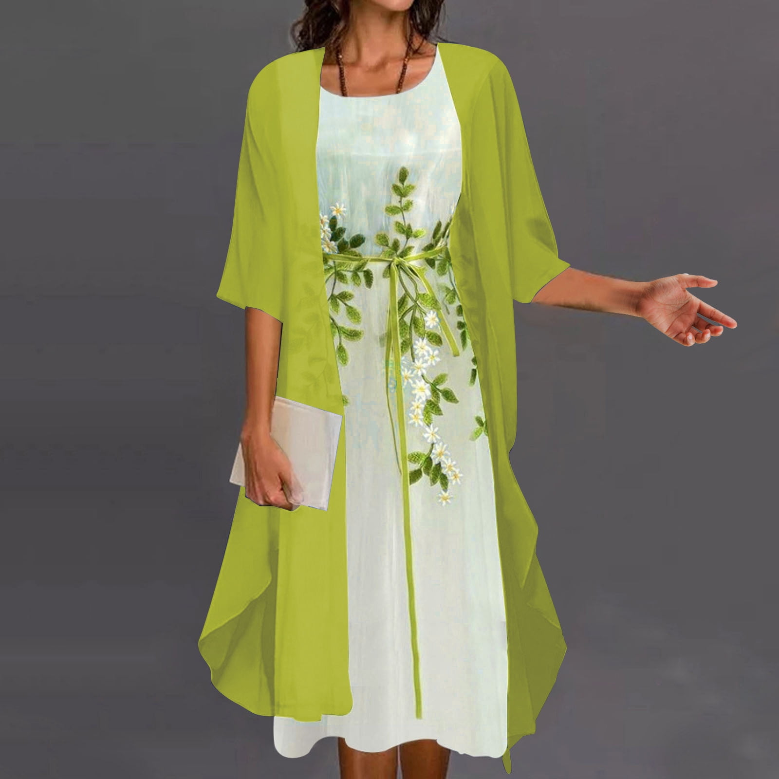 AOOCHASLIY Sun Dresses for Women Clearances Women Casual Floral Print ...