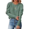 thumbnail image 1 of AOOCHASLIY Sweaters Fall Clothes Winter Women's Casual Round Neck Pullover Blouse Knitting Long Sleeve Solid Tops Sweaters, 1 of 5