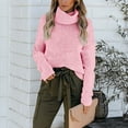 thumbnail image 1 of AOOCHASLIY Sweaters Fall Clearance Winter Women's Casual Turtleneck Pullover Blouse Knitting Backless Long Sleeve Solid Tops Sweaters, 1 of 4