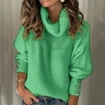 thumbnail image 1 of AOOCHASLIY Sweaters Fall Clearance Winter Women's Casual Turtleneck Pullover Blouse Knitting Long Sleeve Solid Tops Sweaters, 1 of 4