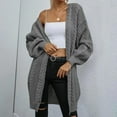 thumbnail image 1 of AOOCHASLIY Sweaters Fall Clearance Women Casual Solid Knitting Loose Cable Long Sleeve V-Neck Sweaters Tops, 1 of 4