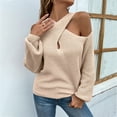 thumbnail image 1 of AOOCHASLIY Sweaters Fall Clearance Women Fashion Casual Soild Long Sleeve Pullover Round-Neck Sweater, 1 of 5