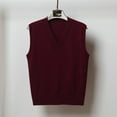 thumbnail image 1 of AOOCHASLIY Sweaters Fall Clothes Women's New Fall Winter Warm Keeping Fashion V-Neck Knitted Vest Overlapping Cuff Sweater Vest, 1 of 1