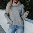 thumbnail image 1 of AOOCHASLIY Sweaters Fall Clearance Womens Winter Christmas Solid Round Neck Long Sleeve Knitted Loose Sweater Top, 1 of 5