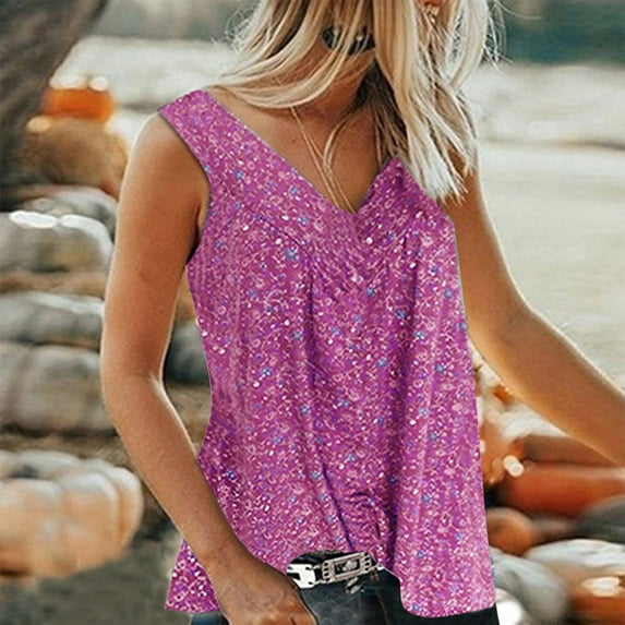 AOOCHASLIY Tee Shirts for Women s, Womens Lmitation Linen Tops Shirt Ladies V Neck Loose Sleeveless Blouse Tee Vest for Home Casual Party