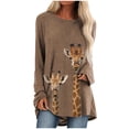 thumbnail image 1 of AOOCHASLIY Tee Shirts for Women Clothes, Fashion Women Casual Animal Printed O-Neck Loose Long Sleeve T-Shirt Blouse Tops, 1 of 5