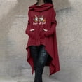 thumbnail image 1 of AOOCHASLIY Thanksgiving Day Women Tops Women Casual Long Sleeve Loose Printed Medium and Long Tops Women Blouse Hooded Sweatshirts, 1 of 5