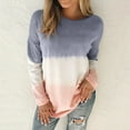 thumbnail image 1 of AOOCHASLIY Tops Clothes Women Plus Size Tie- Printed Gradient Pullover Long Sleeve Sweatshirt, 1 of 5
