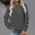 thumbnail image 1 of AOOCHASLIY Tops Women Long Sleeves Casual Shirts Color Round Neck Sweatshirt Crewneck Pullover Tunic Tops, 1 of 1