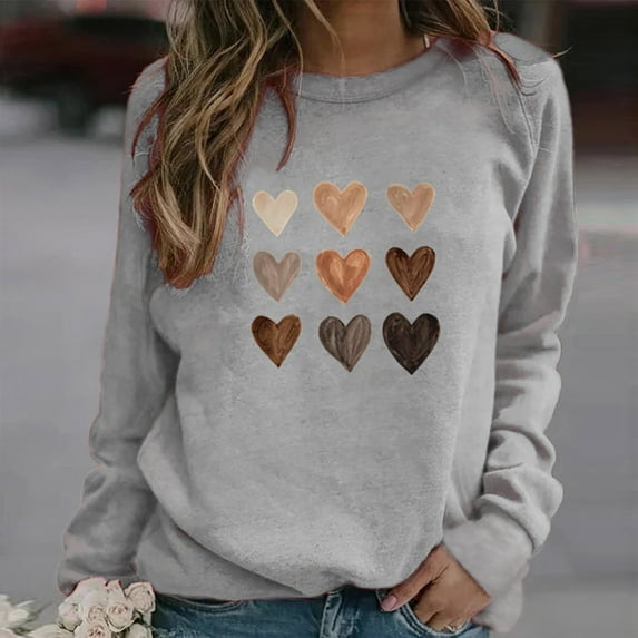 AOOCHASLIY Tops Women's Casual Hoodie Pullover Print Long Sleeve Sweatshirt